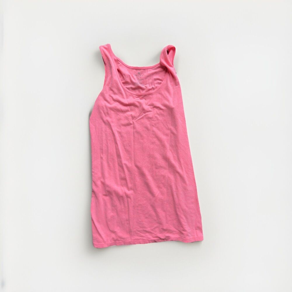 Neon Pink Long Layering Tank Top Tunic Wide Strap Cami Large y2k